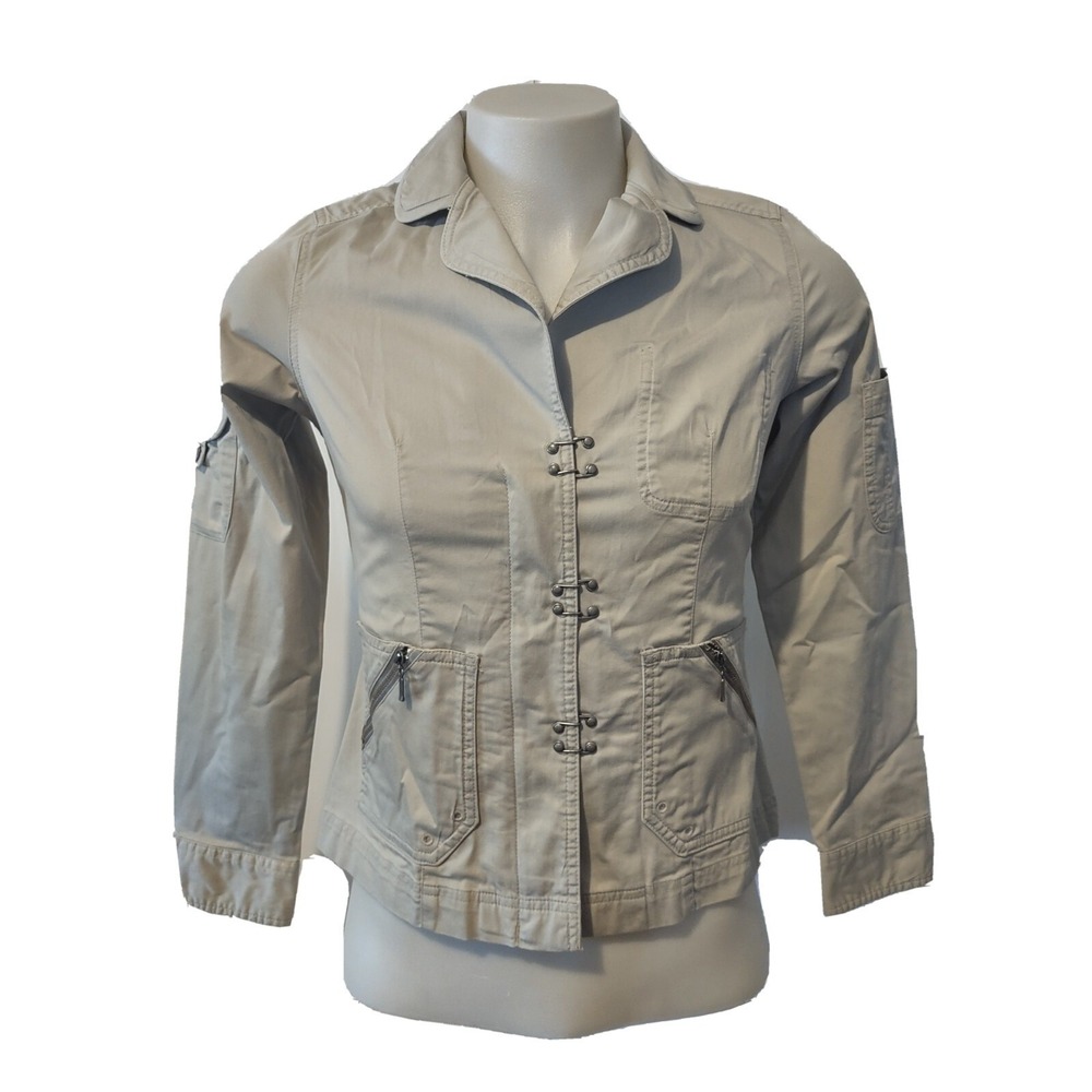 Columbia Jacket Small Womens Gorp Core Utility Y2K Tan Khaki XCO Full Zip Toggle